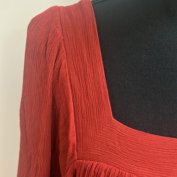 Massimo Dutti Terra Cotta crinkle dress sz M medium like new! - Picture 2 of 5